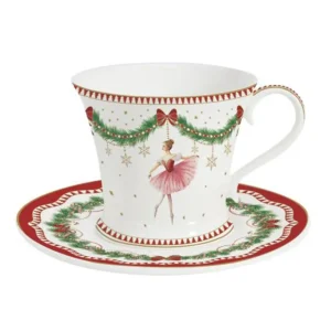 Easy Life Tazza con piattino porcellana gift box MAGIE DE NOEL 200 ml