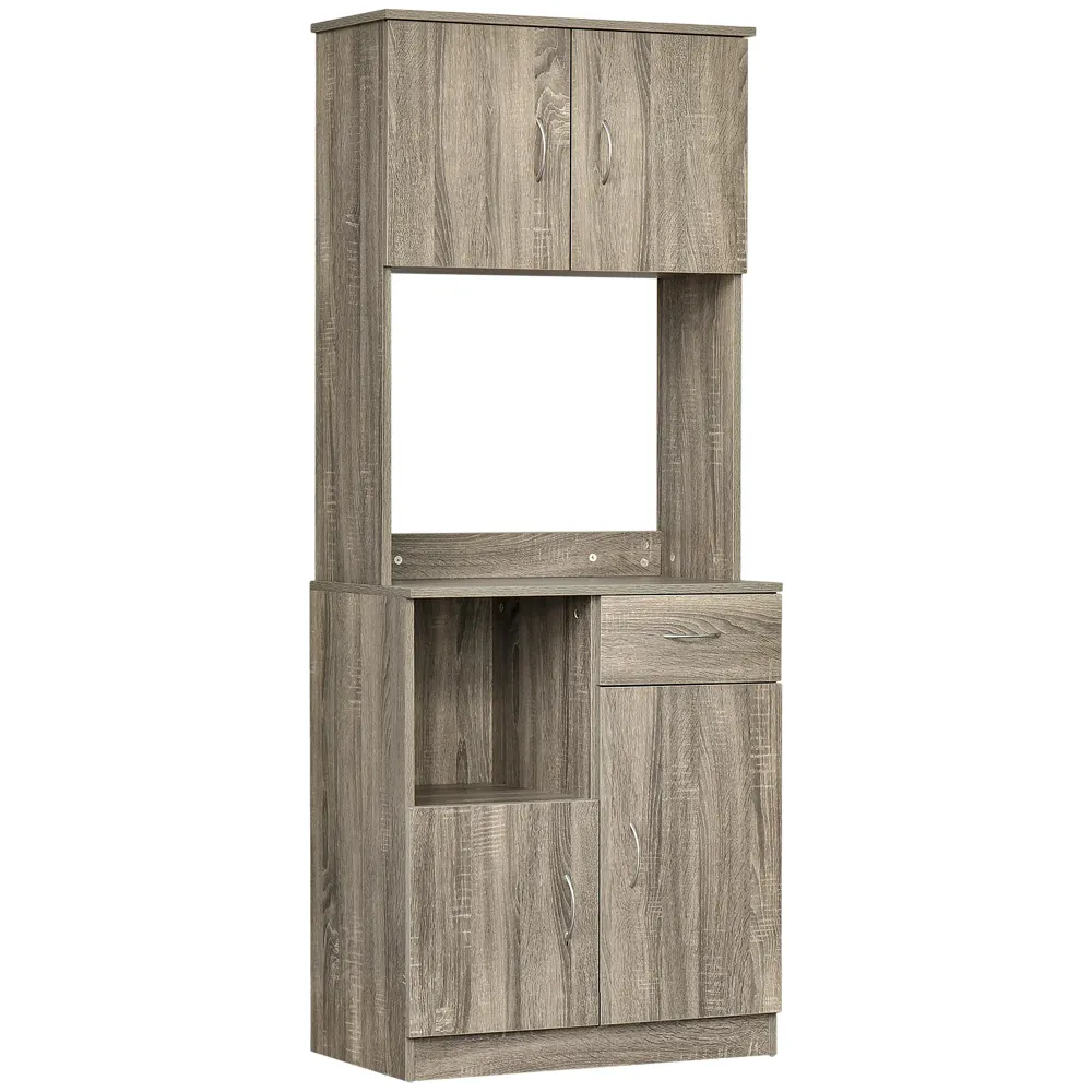 Easycomfort Credenza Moderna per Cucina o Sala da Pranzo, Mobile Buffet con Armadietti e Cassetti Legno, Grigio, 71x41x178cm