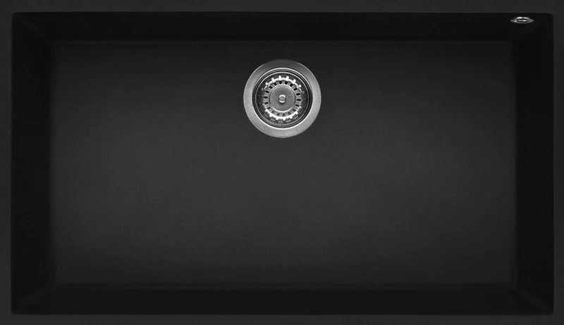 ELLECI Kitchen 2025 LKQ13086BSO | LAV. QUADRA 130 76x44 1V BLACK 86 SOTTOTOP