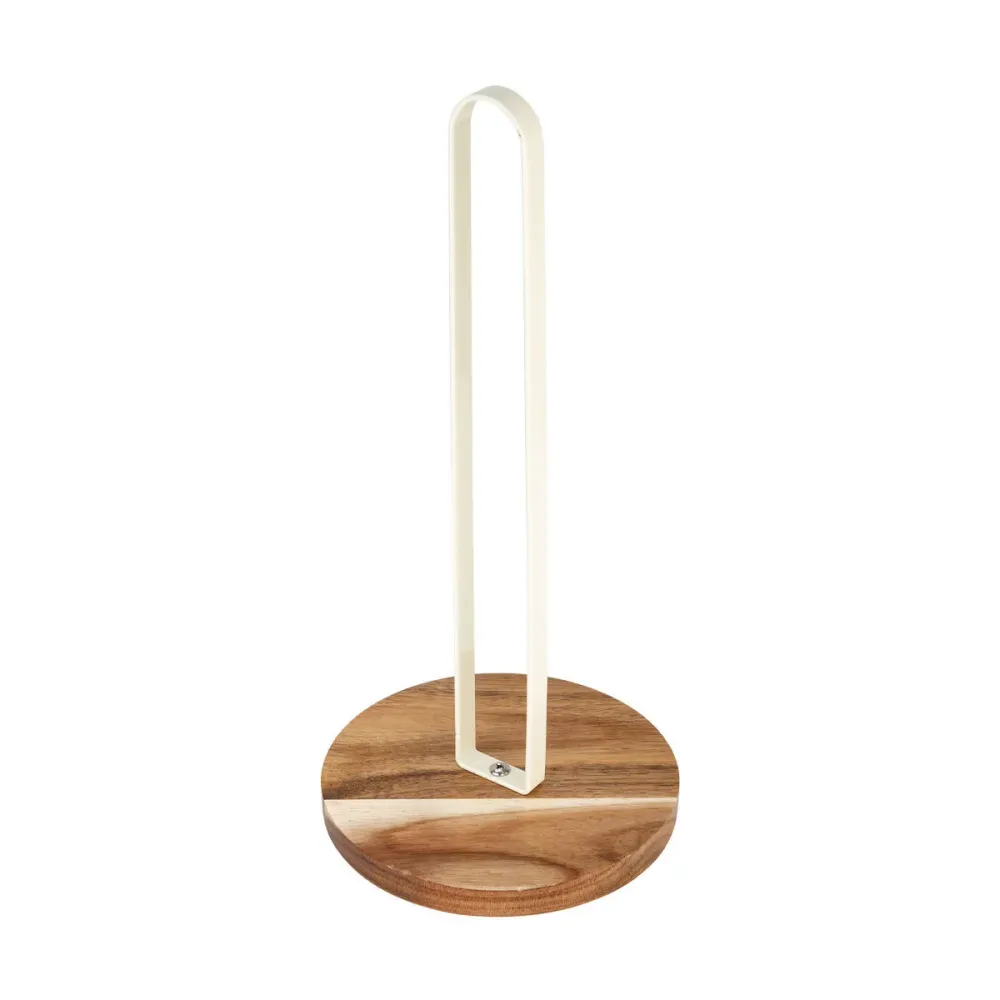 Estia Home Porta rotolo cucina avorio legno e metallo "Allure" 15x15xH33 cm
