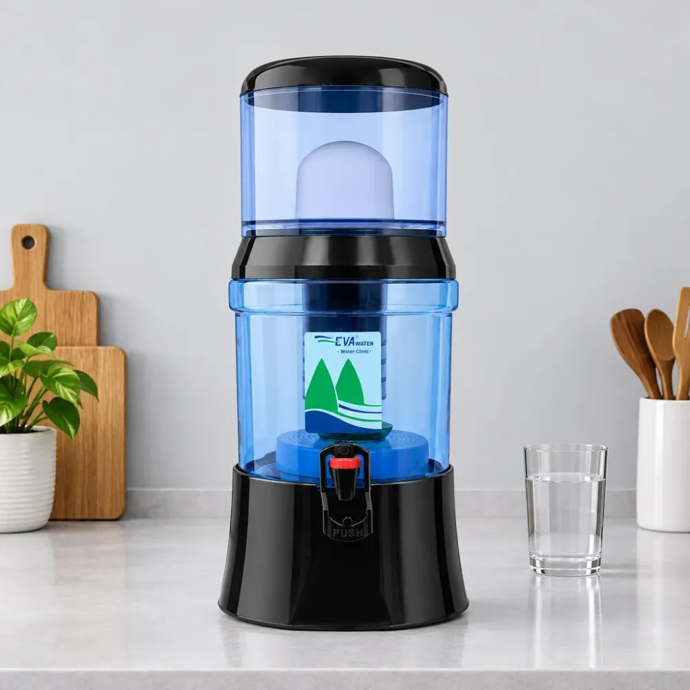 Fontana bep EVA - nera - serbatoio vetro, 7 litri - con sistema magnetico EVA UNITED LTD