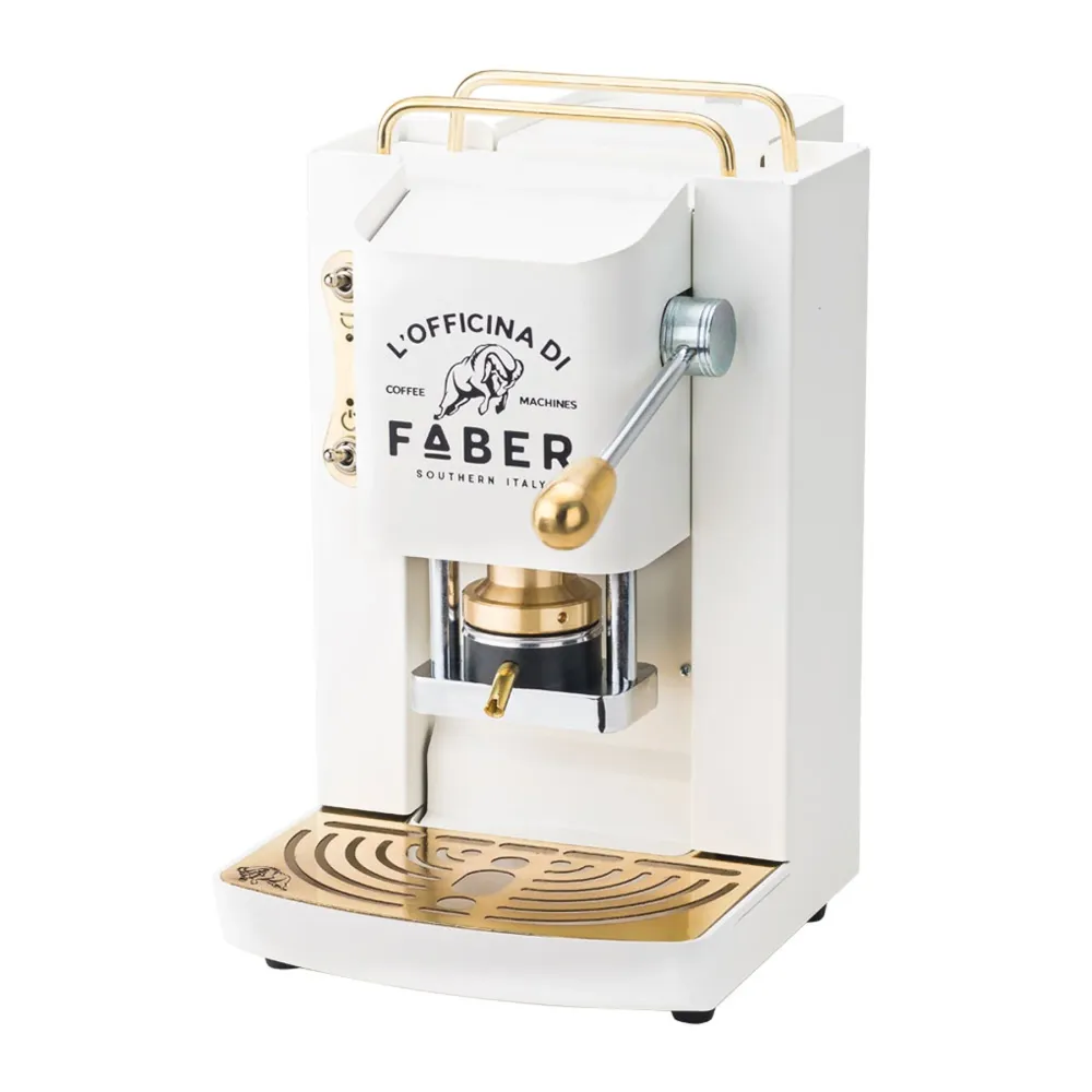 Faber Pro Deluxe Bianco - Oro ESE Macchina per caffè cialde