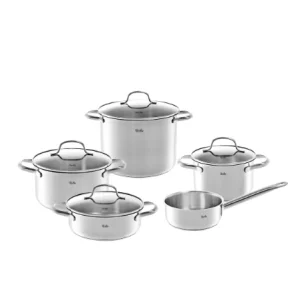 Ⓜ️🔵🔵🔵 Fissler San Francisco 5 pezzi - Batteria di pentola, Set 5 pezzi, Serie San Francisco, Adatta al forno, Coperchio ve...