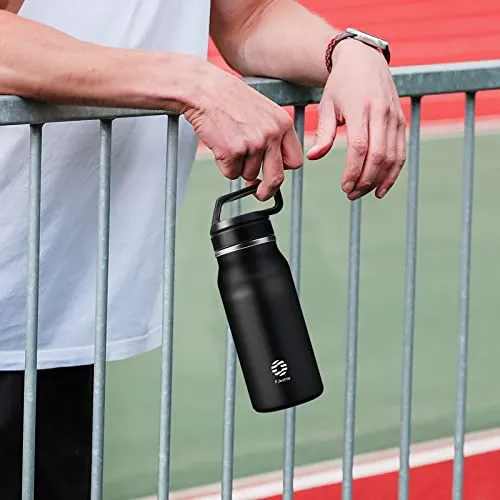 Fjbottle Borraccia Termica Acciaio Inox Sport, 600ML/950ML/1200ML Bottiglia Termica Senza BPA - Senza Perdite Borracce per...