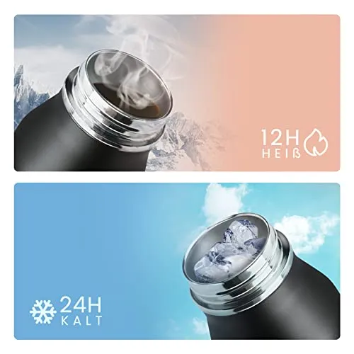 Fjbottle Borraccia Termica Acciaio Inox Sport, 600ML/950ML/1200ML Bottiglia Termica Senza BPA - Senza Perdite Borracce per...