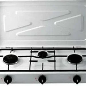 Fornello Gas 3 Fuochi Fiamma Regolabile Coperchio Anti Polvere DCG EKP2423