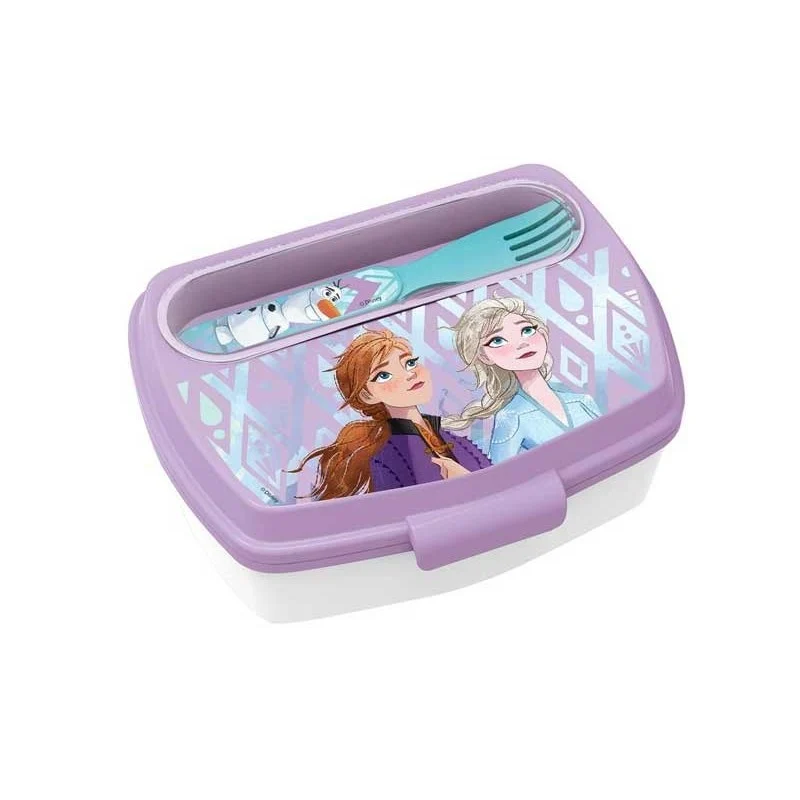 Frozen 2 portamerenda con posate (forchetta+cucchiaio)