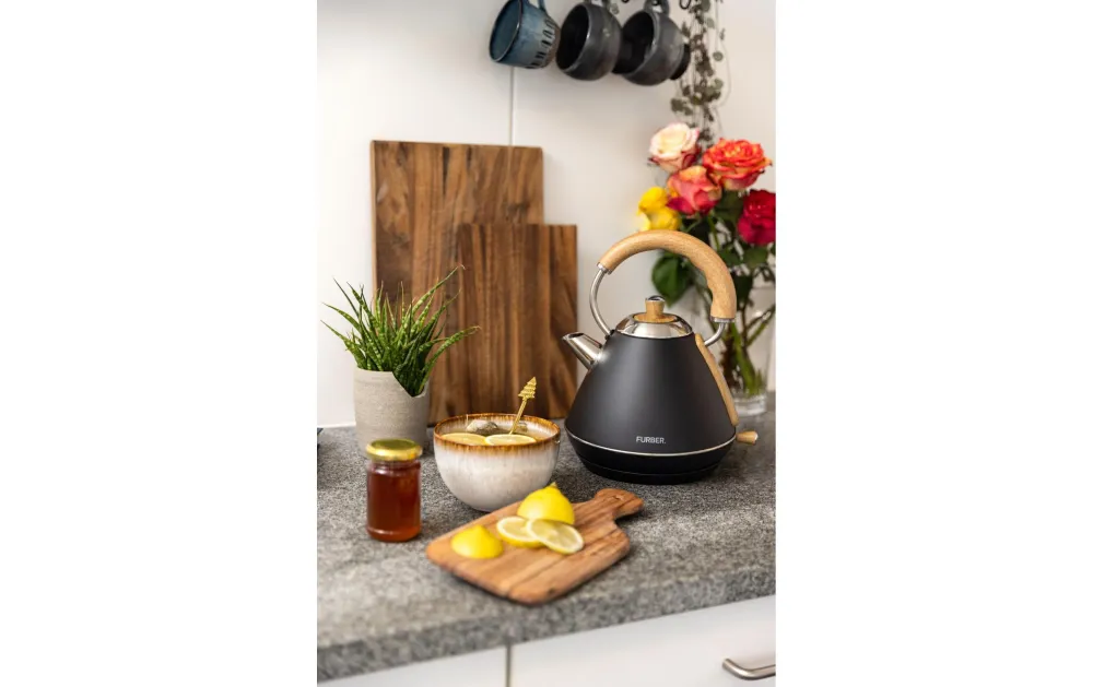 Furber. Bollitore Furber – 1,7 l, acciaio inossidabile, nero