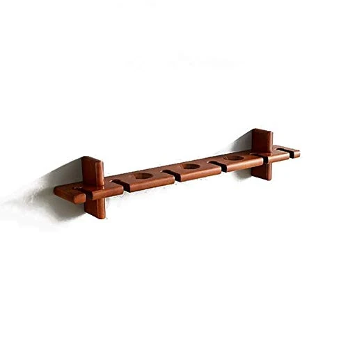 GJX Mensole Mensola da Muro Portabottiglie da Vino Legno E Supporto Vetro Parete, 6 Portautensili Stelo Lungo, 810x110x159mm