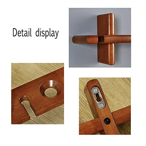 GJX Mensole Mensola da Muro Portabottiglie da Vino Legno E Supporto Vetro Parete, 6 Portautensili Stelo Lungo, 810x110x159mm