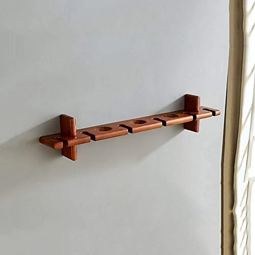 GJX Mensole Mensola da Muro Portabottiglie da Vino Legno E Supporto Vetro Parete, 6 Portautensili Stelo Lungo, 810x110x159mm