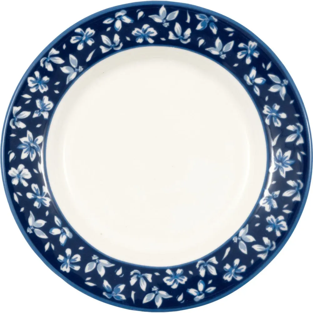 Greengate Piatto dessert porcellana bianco/blu "Dahla" D15 cm
