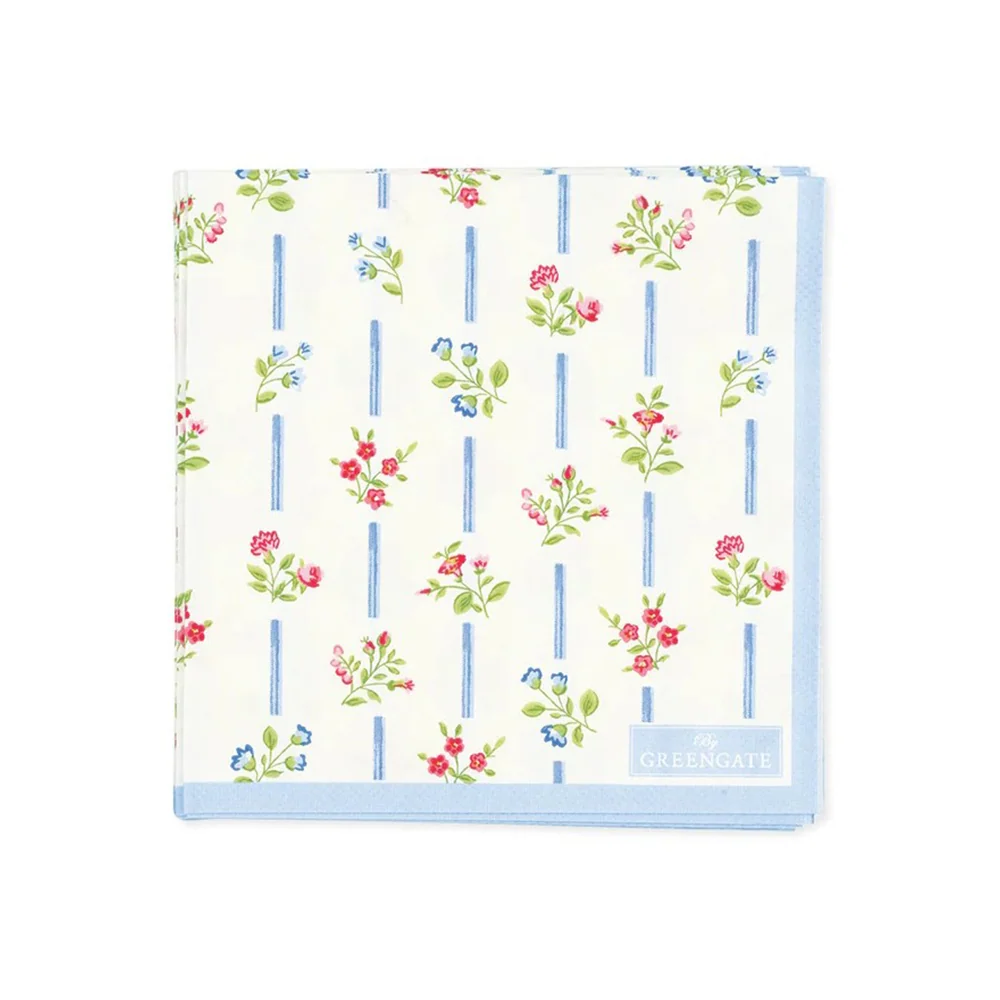 GREENGATE Set 20 tovaglioli monouso "Hannah" con fiori 25x25cm