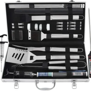grilljoy 25 pc 25pcs, Set barbecue 25 pezzi con impugnatura resistente
