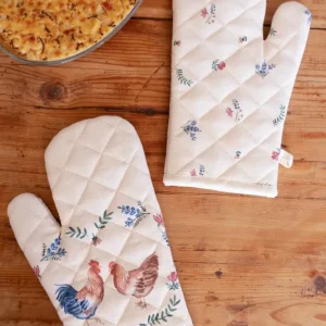Guanto da forno cotone con motivo pollo