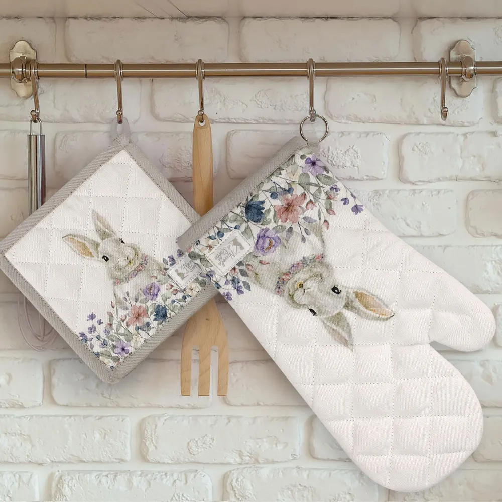 Guanto da forno Pasquale Nuvole di Stoffa Bunny Shabby Chic decoro pasqua 6691