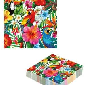 Pack da 12 Tovaglioli Hawaiani con Stampa Floreale Guirca