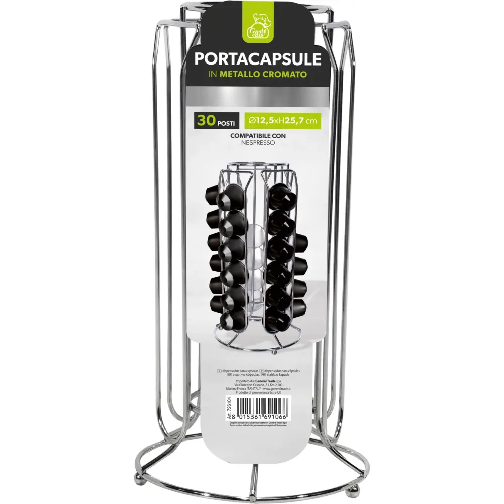 GUSTO CASA - Porta Capsule metallo 30 posti