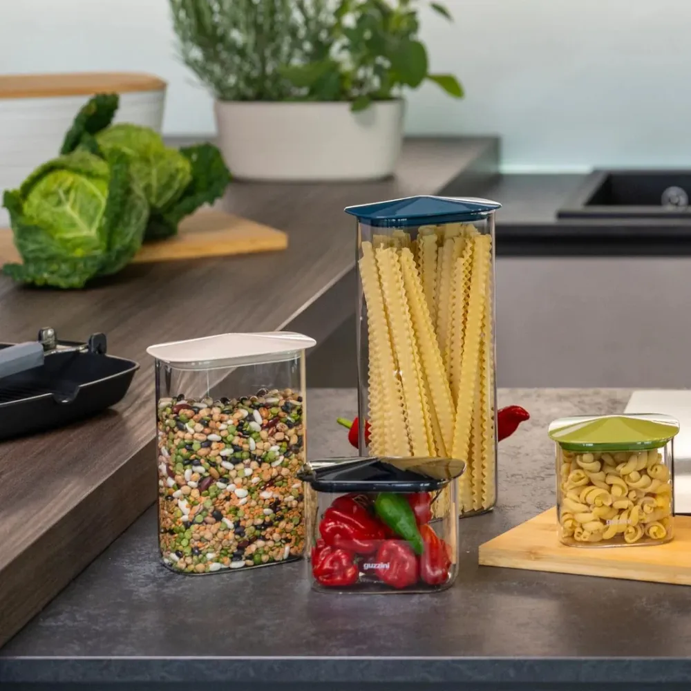 GUZZINI Barattolo Rettangolare Vetro M 1L Fresh & Style Nero