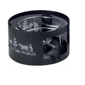 Heidi Cheese Line Paravento per réchaud, Ø 23 cm, metallo, nero