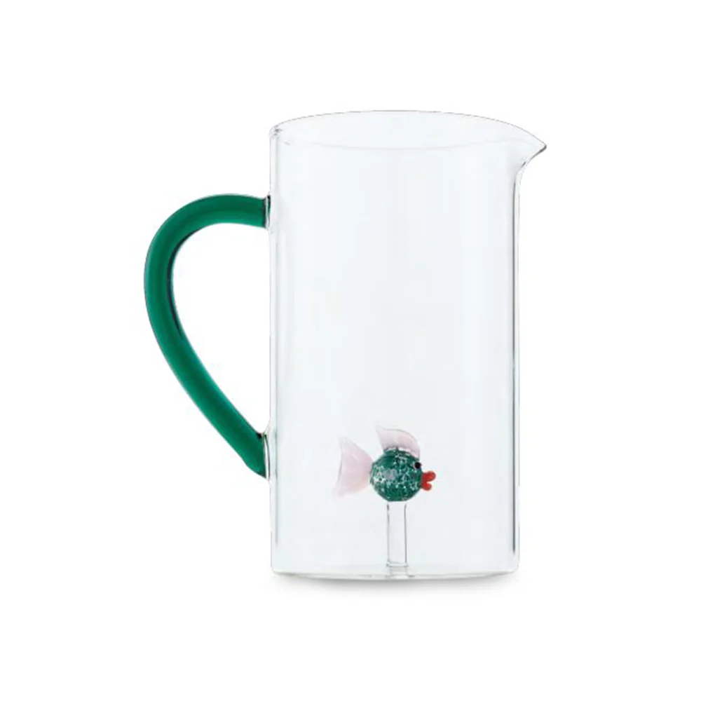 Henriette Brocca acqua vetro con pesce pagliaccio "Treasure" D11xH17.5 cm