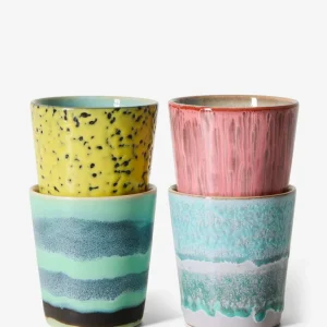 Set da 4 tazze da caffè ceramica anni '70 HKLIVING