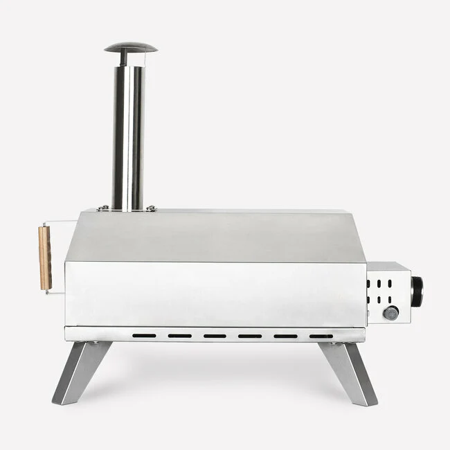 Ⓜ️🔵🔵🔵 H.Koenig GINO440 - Forno pizza da 450°C gas da esterno, ALTISSIMA QUALITÀ, tutto ACCIAIO INOX e manico legno, PIETRA...