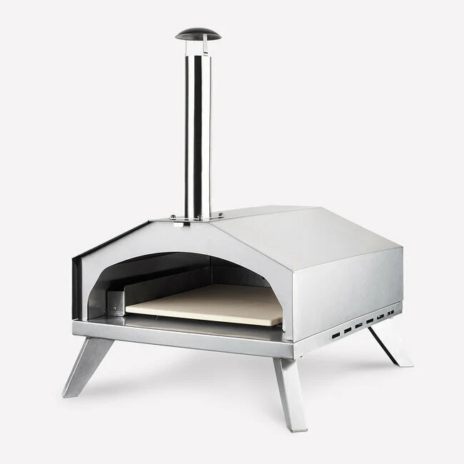 Ⓜ️🔵🔵🔵 H.Koenig GINO440 - Forno pizza da 450°C gas da esterno, ALTISSIMA QUALITÀ, tutto ACCIAIO INOX e manico legno, PIETRA...