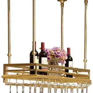 Portabicchieri da vino, Portabottiglie da appendere, Acciaio inossidabile capovolto, Portabottiglie multifunzionale per bi...