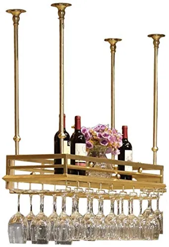 Portabicchieri da vino, Portabottiglie da appendere, Acciaio inossidabile capovolto, Portabottiglie multifunzionale per bi...