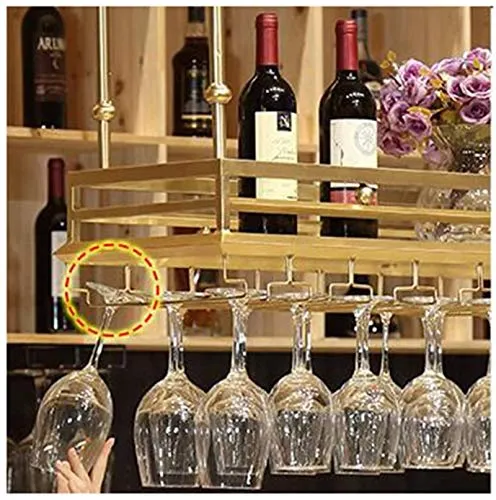 Portabicchieri da vino, Portabottiglie da appendere, Acciaio inossidabile capovolto, Portabottiglie multifunzionale per bi...