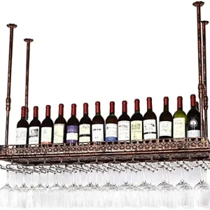 Portabottiglie da parete metallo Portabottiglie da vino da appendere Portabottiglie da vino Portabicchieri da vino da appe...