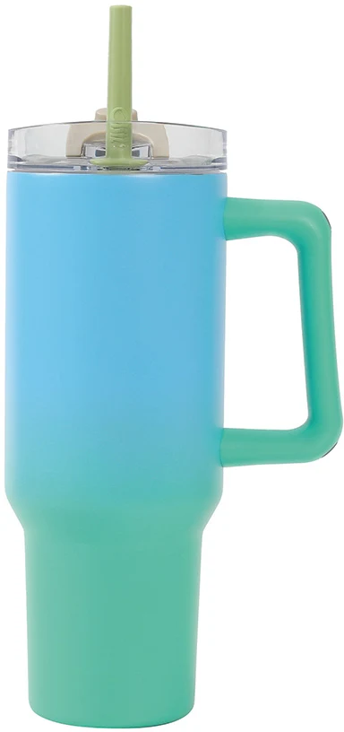 I-DRINK Bicchiere termico 1,2 l – doppia parete 10 h caldo/24 h freddo, acciaio inossidabile, blu/verde
