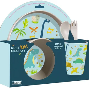 I-drink Set di stoviglie – Set da 5 pezzi, 21,2 × 24,5 × 8,5 cm, plastica (RPET), multicolore, lavabile lavastoviglie