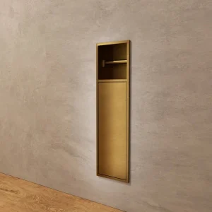 Imex - Nicchia Egea con porta e porta rotoli oro spazzolato