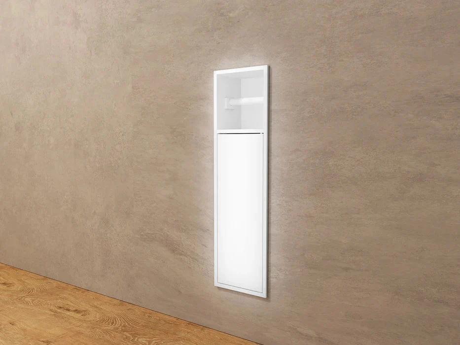 Imex - Nicchia Egea con porta e porta rotoli bianco opaco