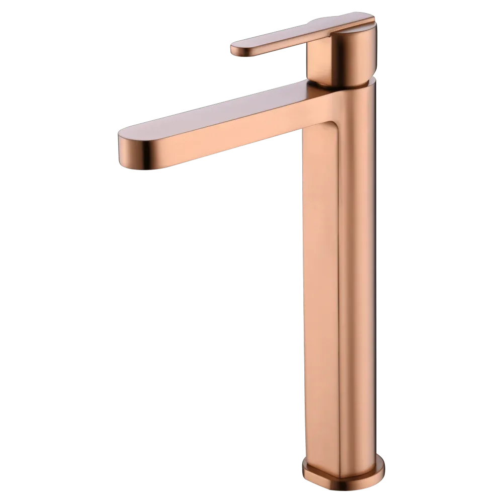 Imex – Roma rubinetto monocomando per lavabo alto oro rosa spazzolato