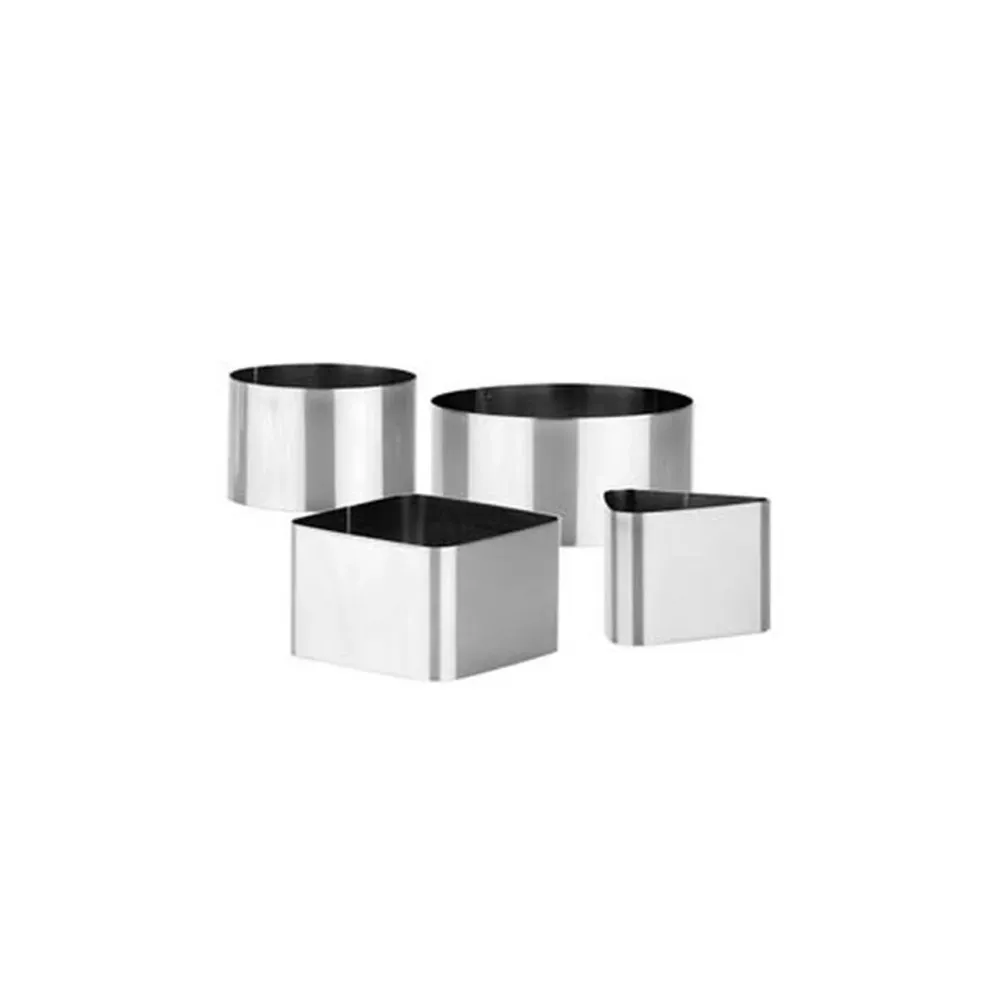 Impiattatore acciaio inox pz.4 grandchef - cm.7,5/10,5 pz.4