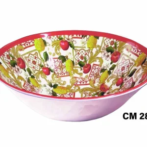 Insalatiera melamina 28xh9cm decorazione maiolica