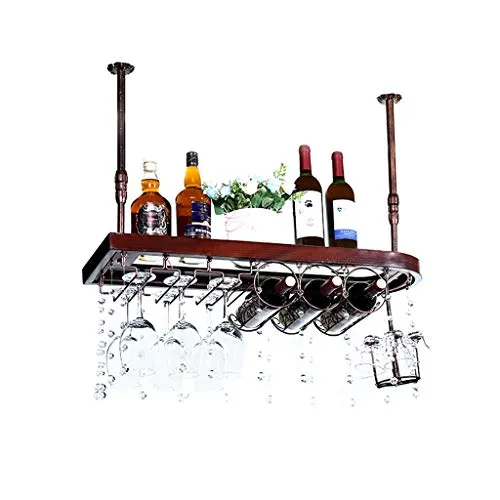 JHGJBJ Porta Bicchiere di Vino Legno massello Cremagliera del Vino Europeo Hanging Bar casa armadietto del Vino contatore...