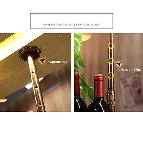 JHGJBJ Titolare vitivinicolo Europeo Ottone cremagliera Hanging bancone del Bar casa armadietto del Vino di Vetro di Vino...
