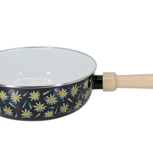Kadastar Caquelon – Ø 22 cm, Acciaio, Smalto, per fonduta di formaggio, Nero