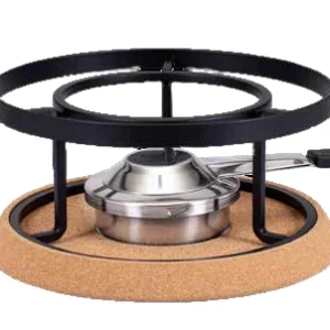 Kadastar Rechaud Ø 22 cm × 10 cm, Acciaio inossidabile/Sughero, Nero, Bruciatore gel
