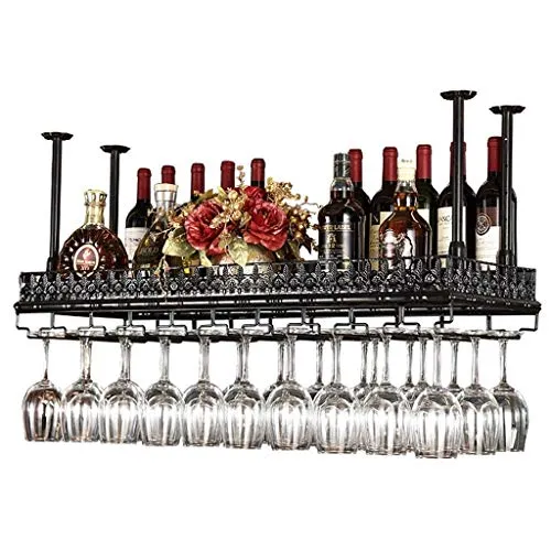 Portabottiglie per vino Altezza regolabile Supporto per bottiglia di vino da appendere soffitto Portabottiglie per vino fe...