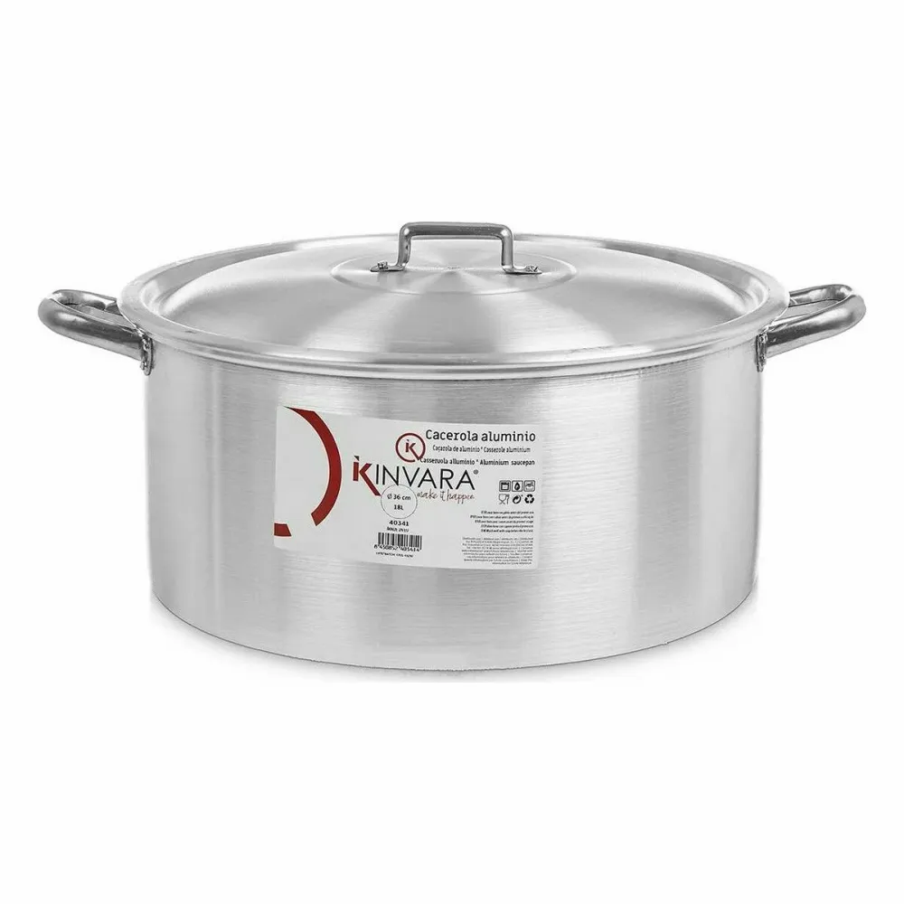 Casseruola con coperchio Kinvara Argentato 18 L 48,5 x 22 x 39 cm (3 Unità)
