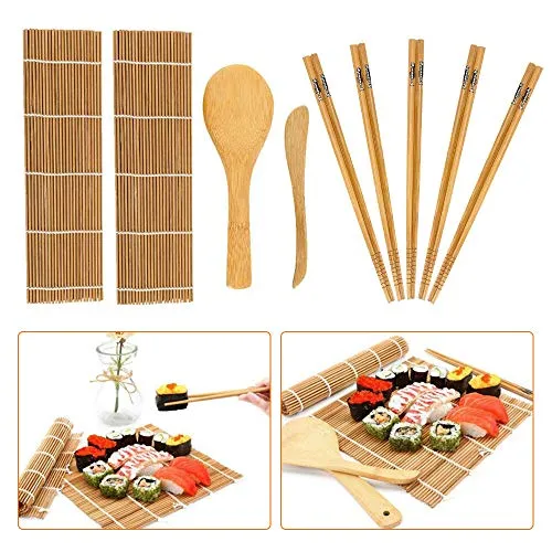 Kit per fare sushi bambù, 9 pezzi, tappetino arrotolare il sushi,...