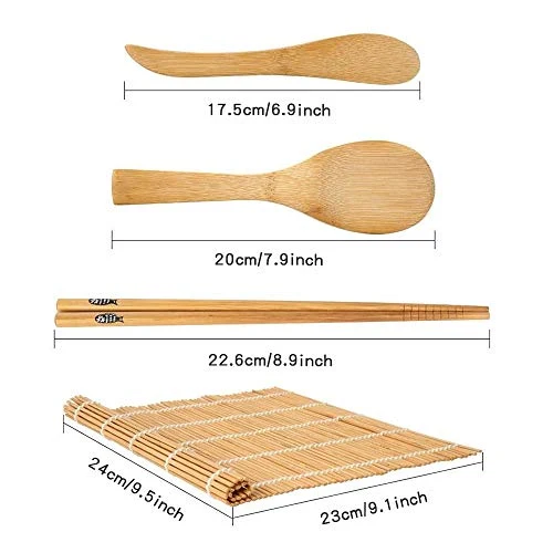 Kit per fare sushi bambù, 9 pezzi, tappetino arrotolare il sushi,...