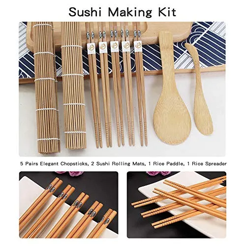 Kit per fare sushi bambù, 9 pezzi, tappetino arrotolare il sushi,...