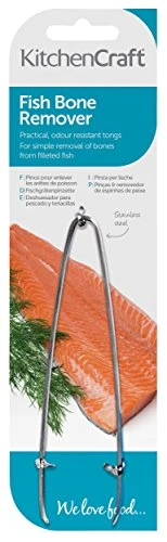 KitchenCraft KCFISH Pinzette Acciaio per la Rimozione di Ossa Pesce,...