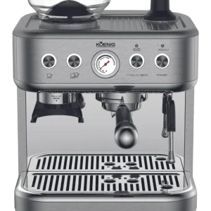 KOENIG Macchina per espresso Koenig Baressa (portafiltro) – 15 bar, 2,3 l, ugello per schiuma di latte, argento, 18 × 31,5...